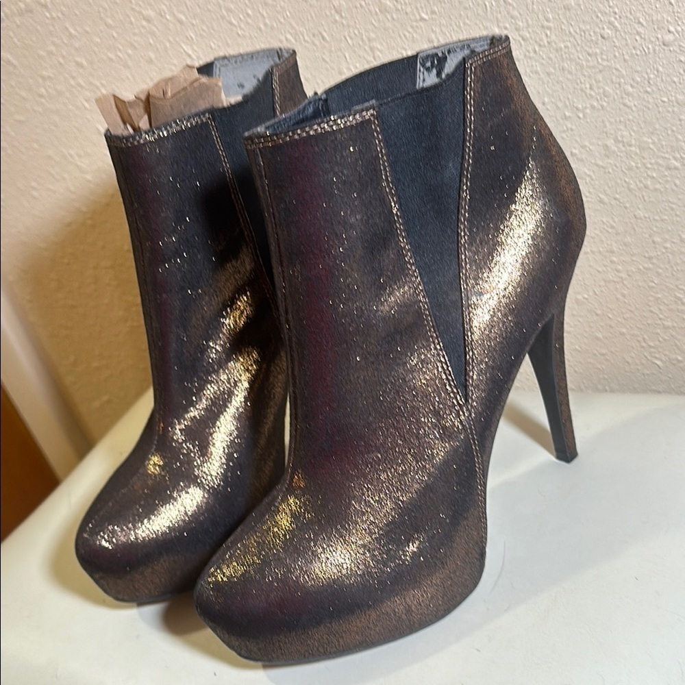 Rock and Republic bronze metallic booties size 9 1/2